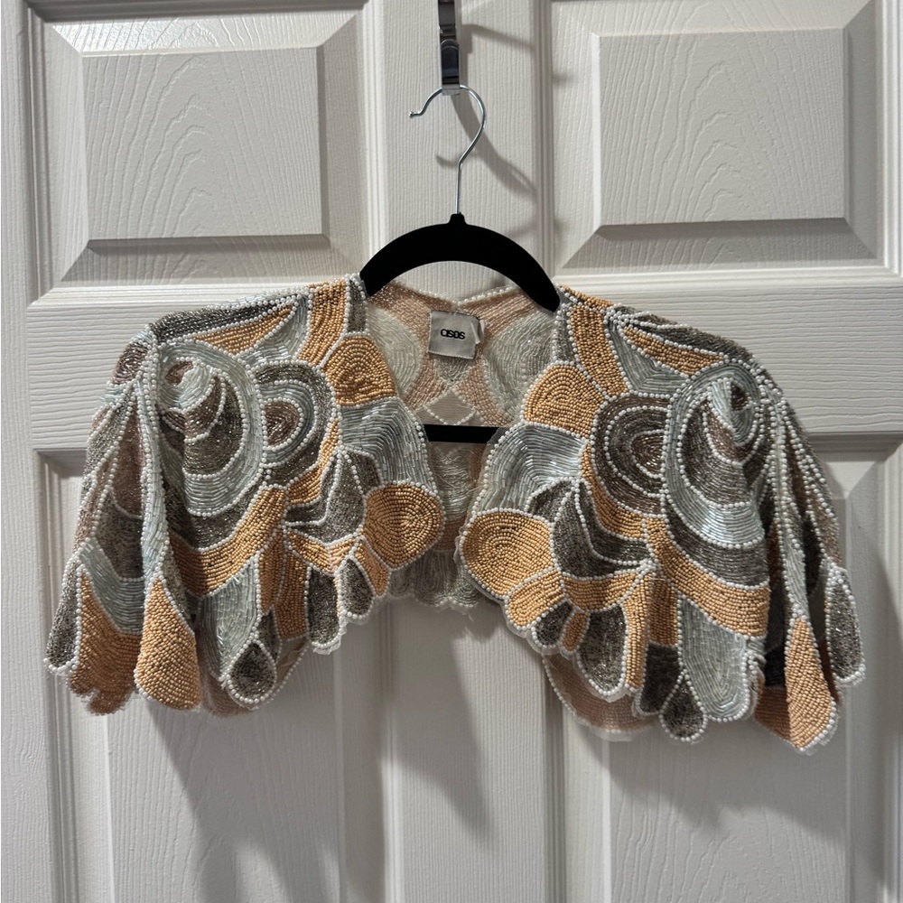 ASOS Chic Beaded Bolero Jacket NEW jewel wrap costume